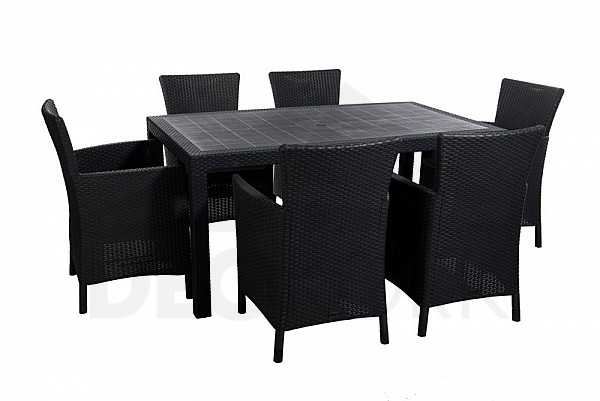 Artificial rattan garden set HAVANA 1+6 (anthracite)