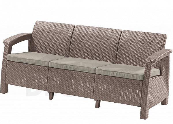 Garden rattan sofa CORFU LOVE SEAT MAX (cappuccino)