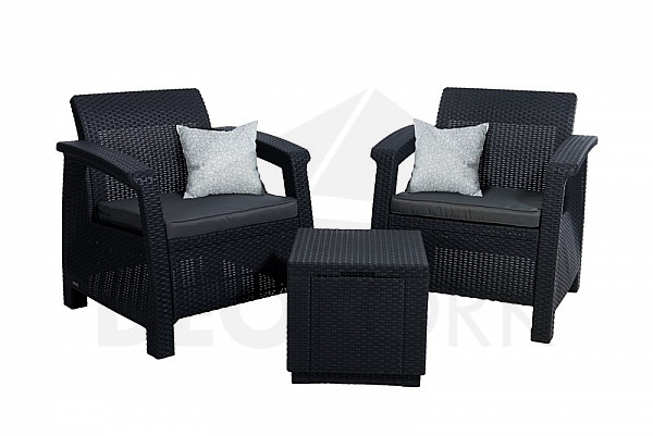 Garden rattan set CORFU BALCONY anthracite