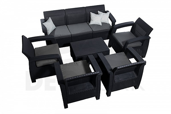 Garden rattan set THALIA anthracite