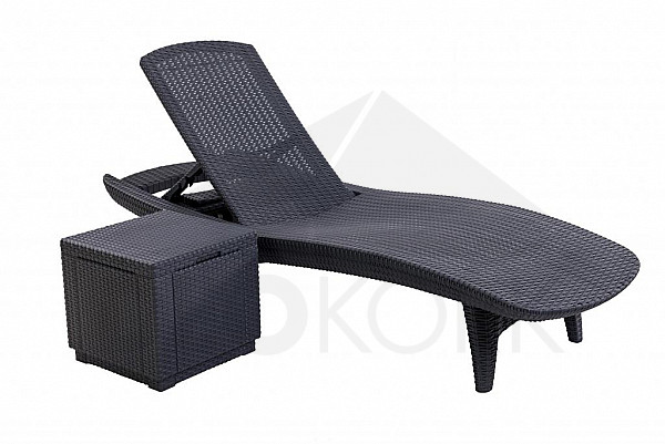 Garden rattan deckchair WAVE PLUS (anthracite)