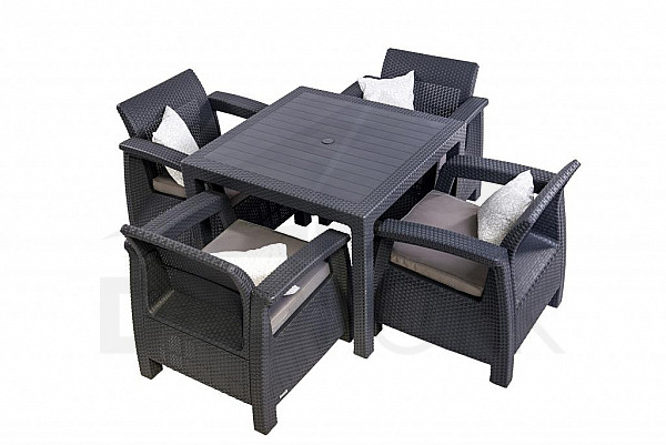 Garden rattan set CORFU MINI 1+4 anthracite