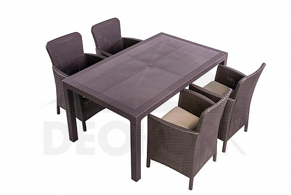 Garden rattan set CRAZY 1+4 (brown)