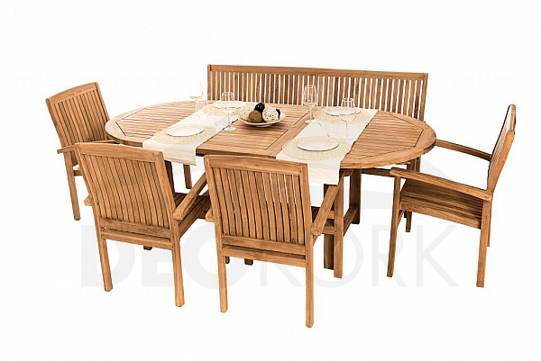 Garden teak set OREGON 1+4+1