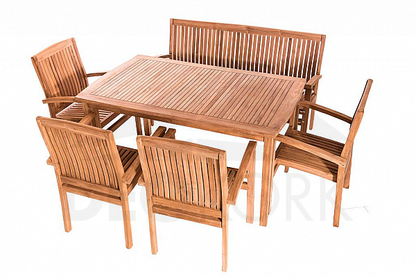 Garden teak set HARMONY 1+4+1