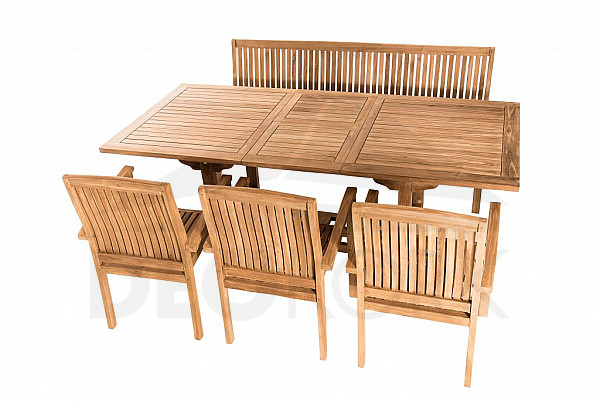 Garden teak set TWIN 1+3+1