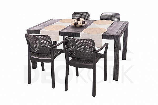 Garden rattan set KARA 1+4 (anthracite)