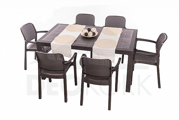 Garden rattan set KARA 1+6 (brown)