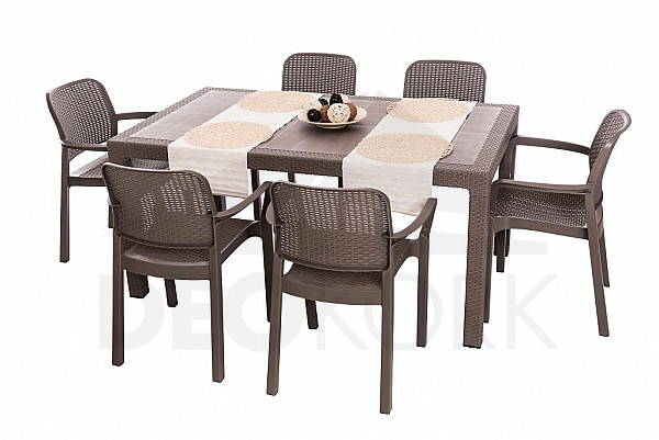 Garden rattan set KARA 1+6 (cappuccino)