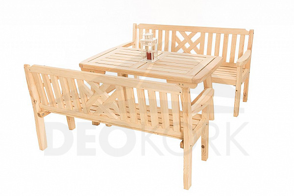 Solid pine garden set ROMANTIC 1+2 (32 mm) - different lengths