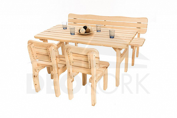 Solid pine garden set VIKING 1+2+1 (40 mm) - different lengths