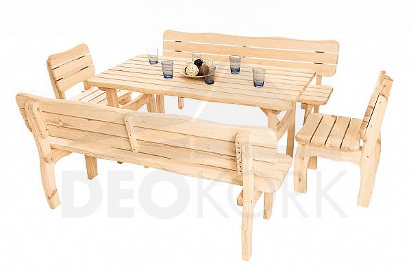 Solid pine garden set VIKING 1+2+2 (40 mm) - different lengths