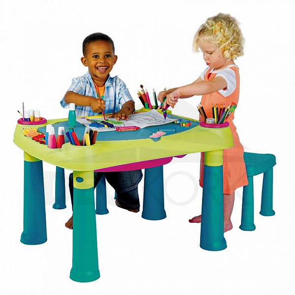 Children's multifunctional table PLAY (blue-green)