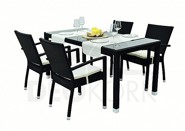 Garden rattan set NAPOLI II. 1+4 (black)