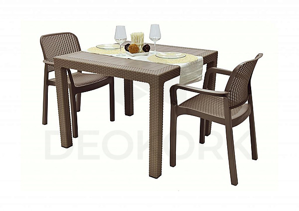 Garden rattan set KARA MINI 1+2 (cappuccino)