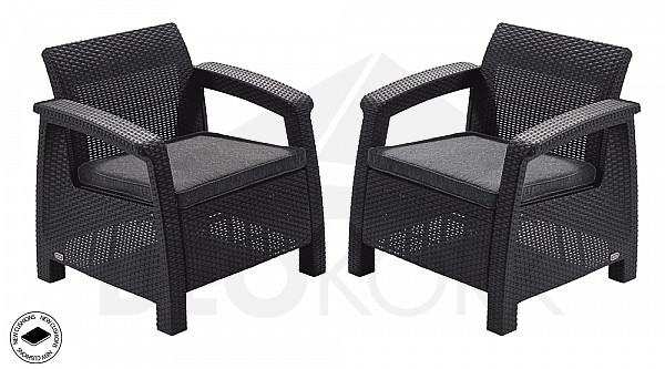 Garden rattan set CORFU DUO (anthracite)