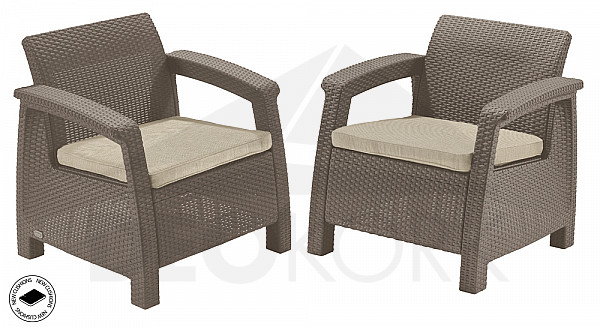 Garden rattan set CORFU DUO (cappuccino)