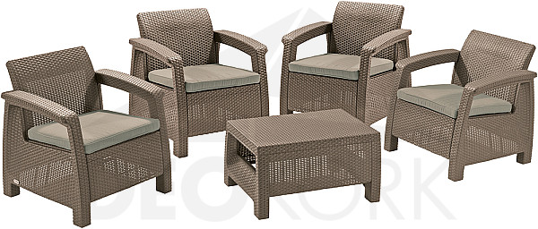 Garden rattan set ORION cappuccino