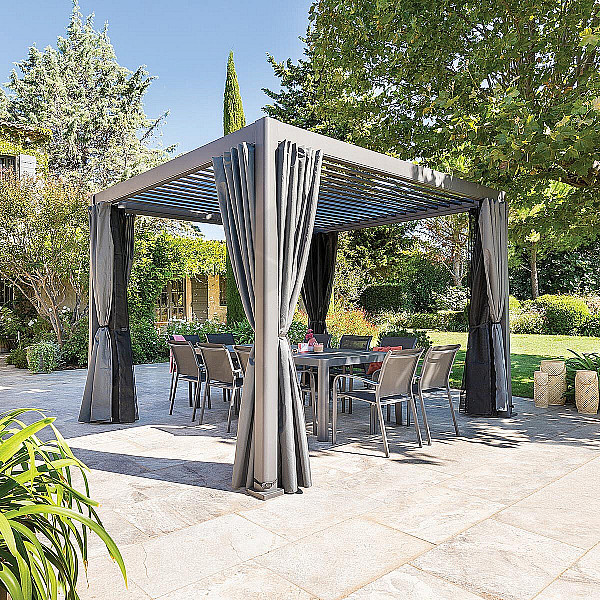 Garden aluminum gazebo MEGAN 4x3 m (graphite)