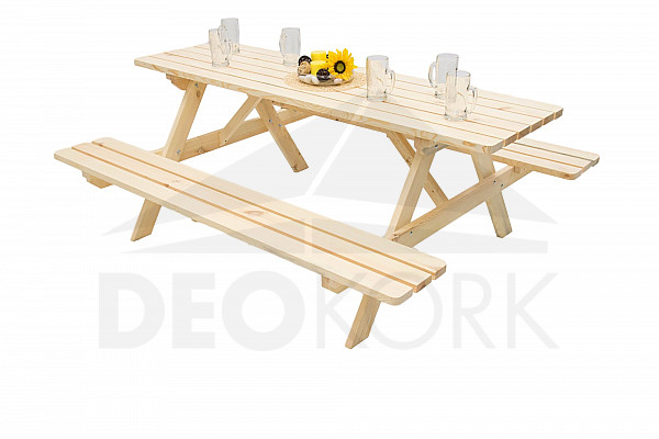 Solid wooden beer set made of pine 200 cm thick 38 mm