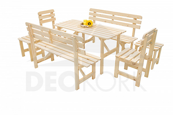 Massive wooden garden set made of pine 1+6 wood 22 mm