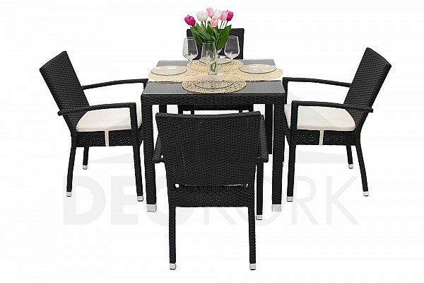 Garden rattan set NAPOLI I. 1+4 (black)