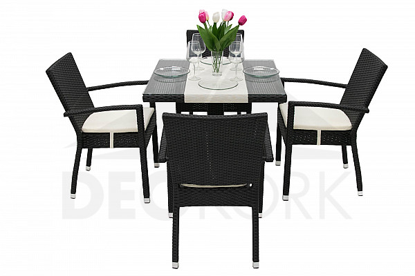 Garden rattan set GINA 1+4 (black)