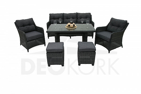 Rattan set PAOLA anthracite (FREE cushions)