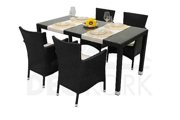 Garden rattan set MODENA II. 1+4 (black)