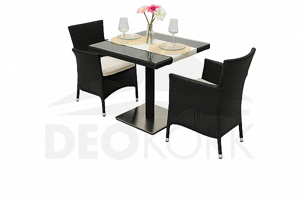 Garden rattan set GINA II. 1+2 (black)