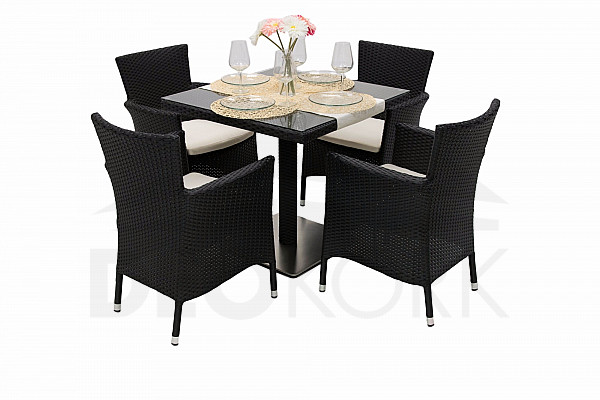 Garden rattan set GINA II. 1+4 (black)