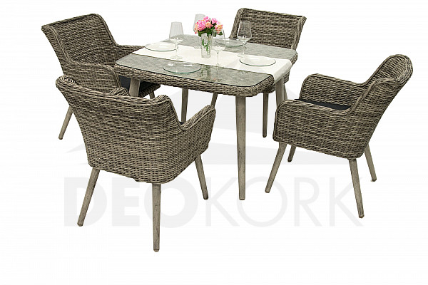 Garden rattan set VICTORIA MINI 1+4 (grey)