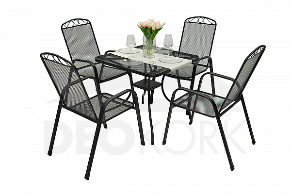 Metal set CALGARY 1+4 (80x80 cm)