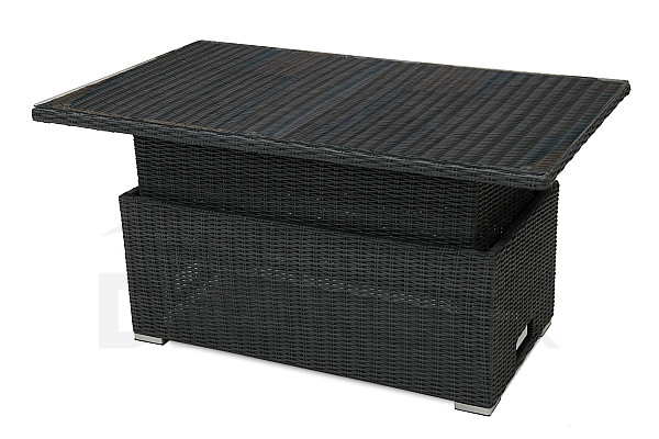 Rattan extendable dining / storage table 140 x 80 cm SEVILLA (anthracite)