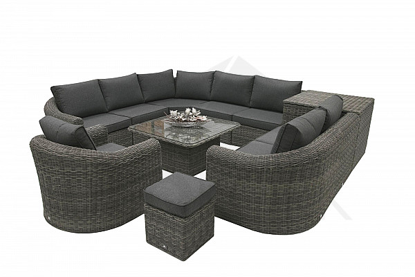 BORNEO LUXURY modular rattan set (grey) - own set