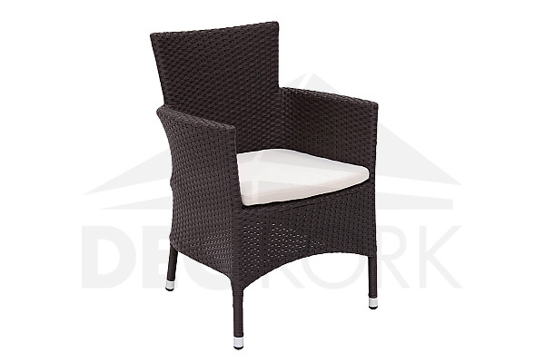 SALE Modena stackable rattan armchair with cushion (brown)