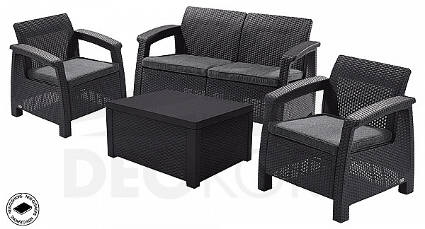 Garden rattan set CORFU BOX anthracite