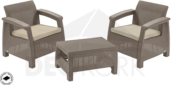 Garden rattan set CORFU WEEKEND cappuccino