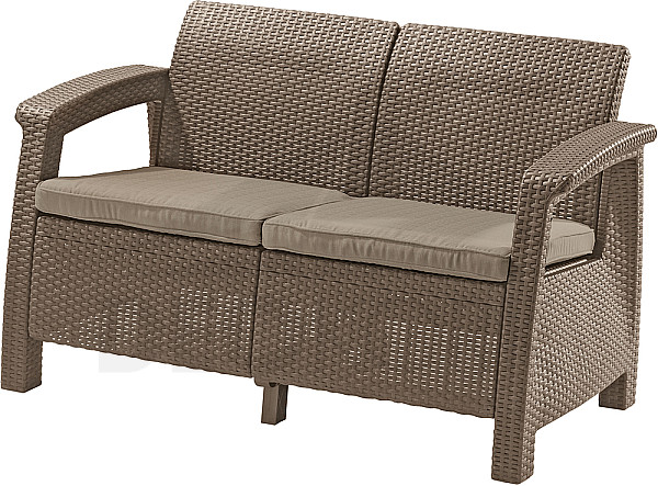 Garden rattan sofa 2-seater CORFU LOVE SEAT (cappuccino)