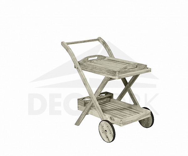 Garden serving trolley CHESTERFIELD (gray patina)