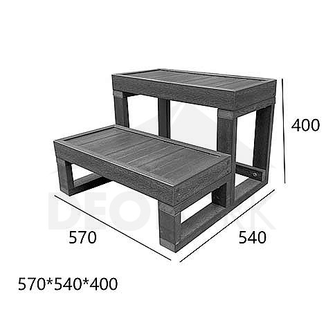 Steps to the hot tub - dark gray - 2 steps (width 57 cm)