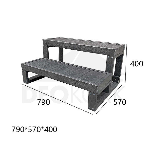 Steps to the hot tub - gray - 2 steps (width 79 cm)