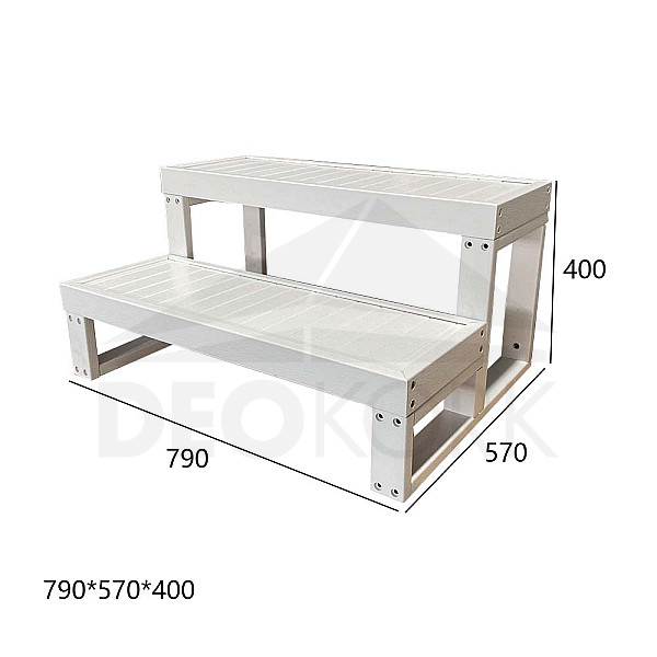 Steps to the hot tub - white - 2 steps (width 79 cm)