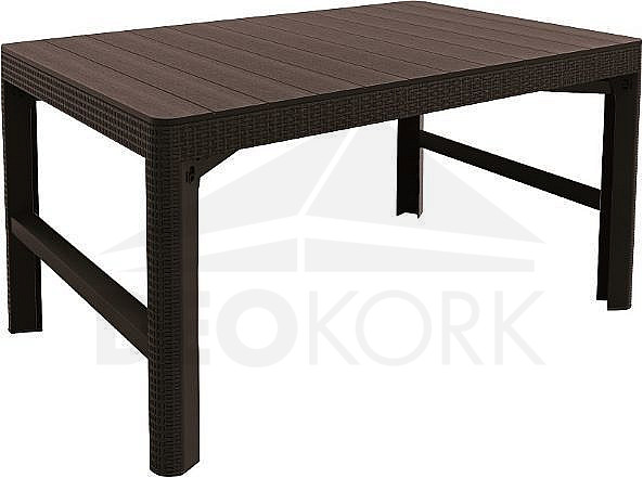 Artificial Rattan Garden Table LINCOLN 2in1 (Brown)