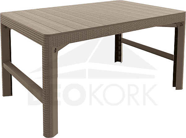 Artificial rattan garden table LINCOLN 2in1 (cappuccino)