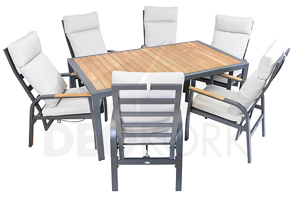 Aluminum dining set KINGSWOOD 1+6