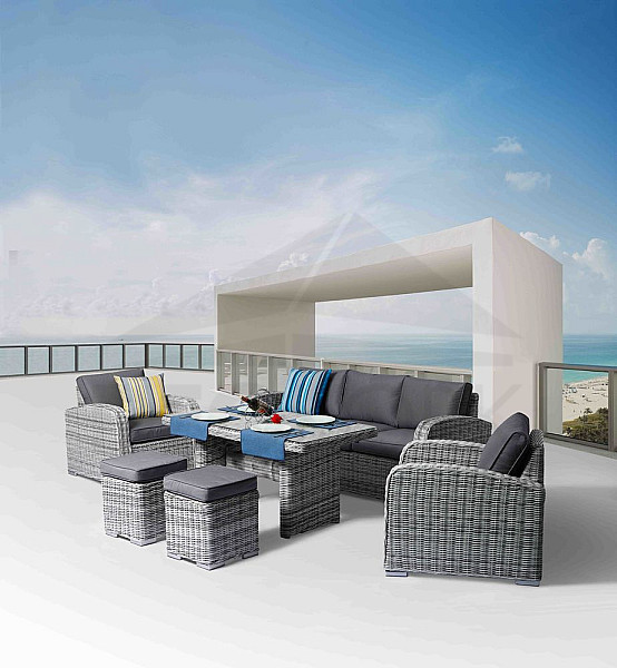 Rattan set SUMMER gray (FREE cushions)