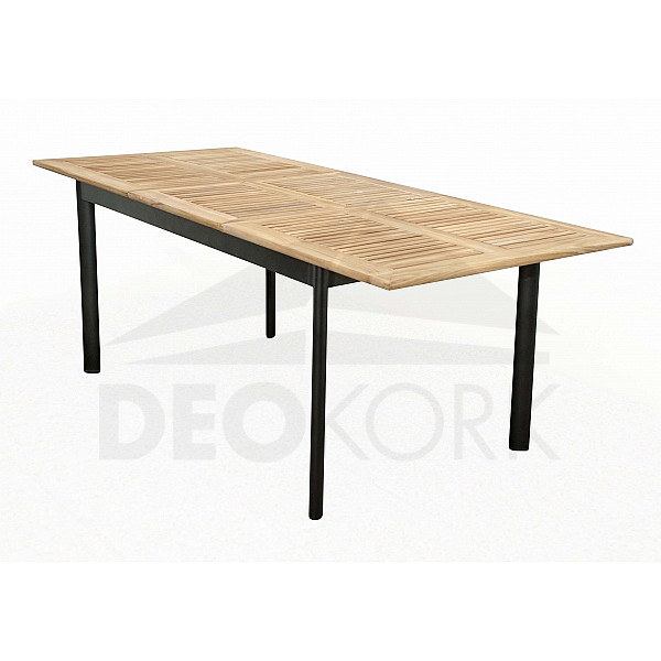 Folding aluminum table CONCEPT 150/210x90 cm (teak)