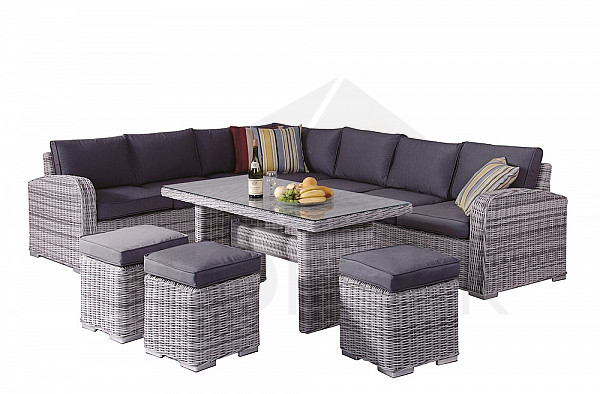 Rattan set NAOMI gray (FREE cushions)