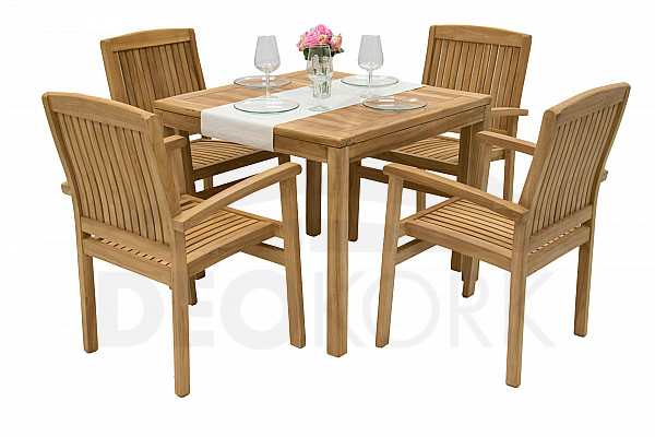 Garden teak set HARMONY QUATRO 1+4